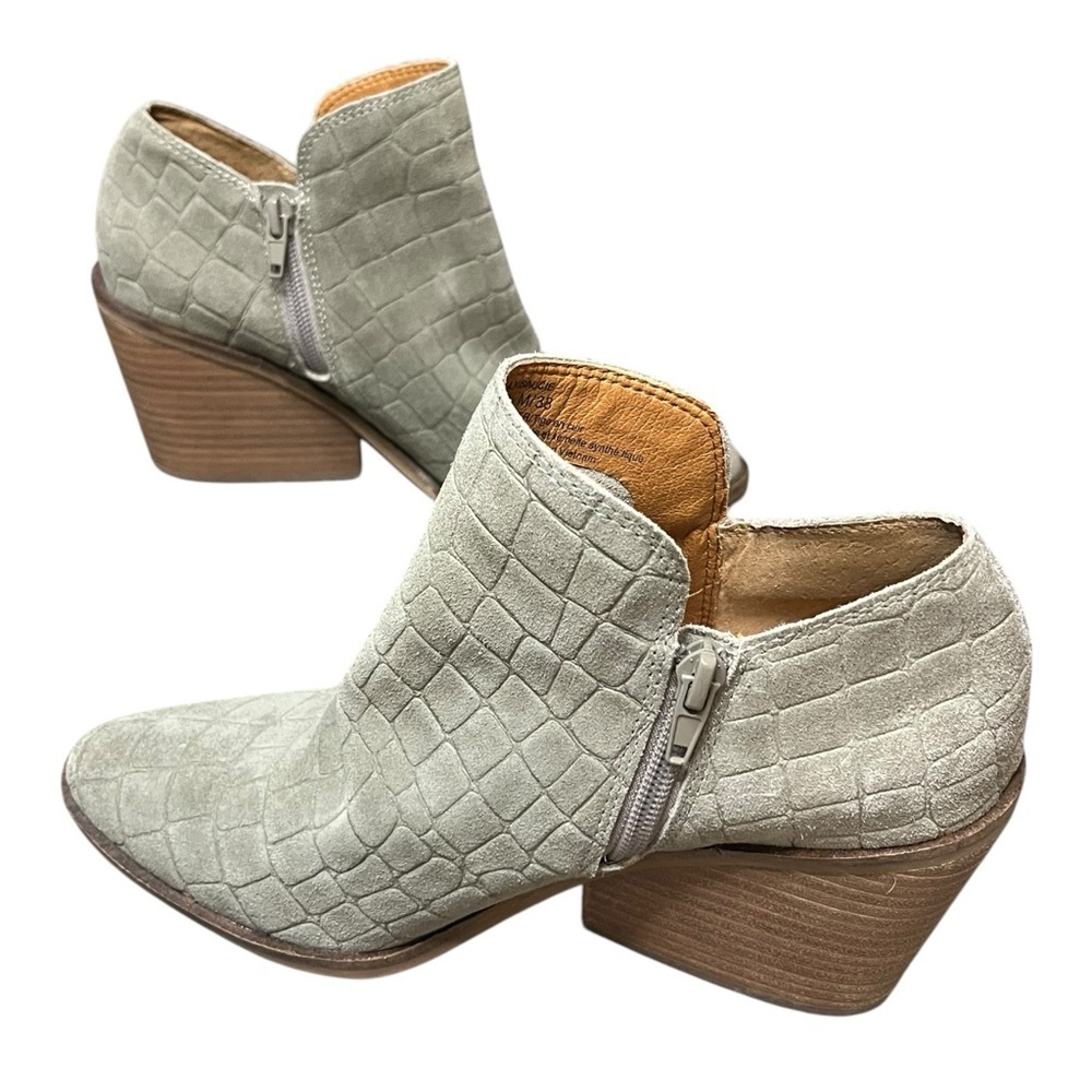 Lucky Brand Suede Leather Saucie Pointed Ankle Boots